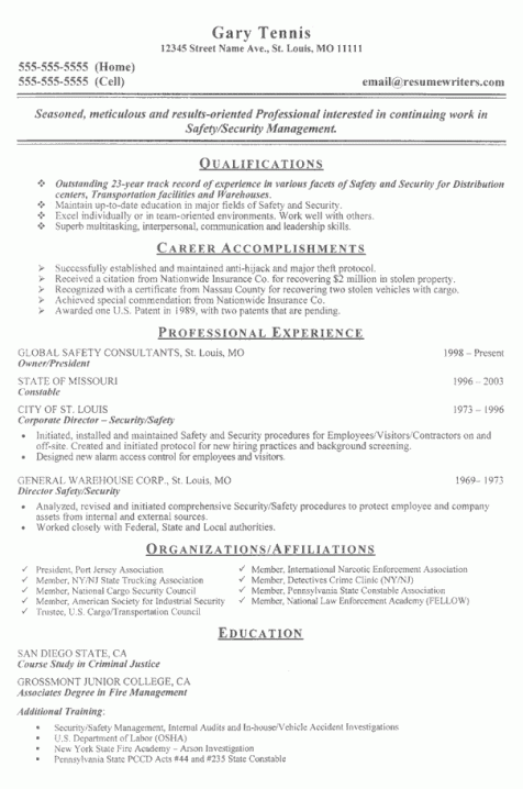 security-officer-resume-example